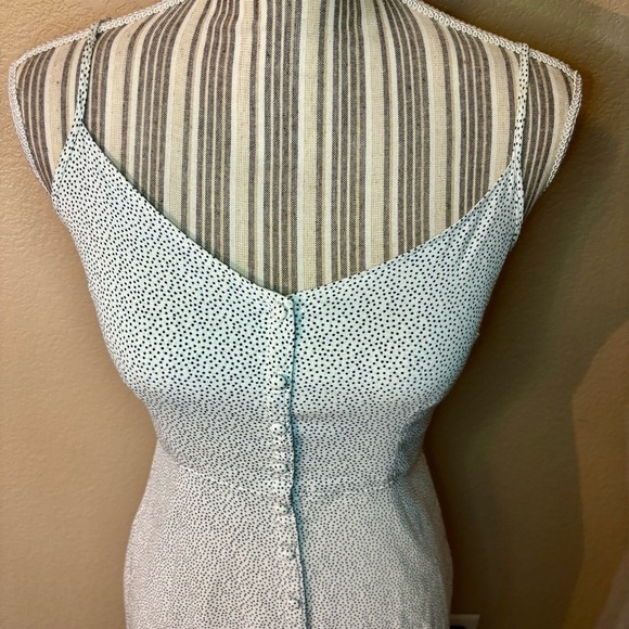 Abercrombie & Fitch Dress Small White Black Dots Viscose Spaghetti Strap Retro - Picture 2 of 16